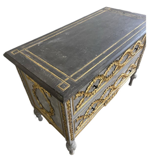 Vintage Neoclassical Gilded Commode For Sale In West Palm - Image 6 of 7