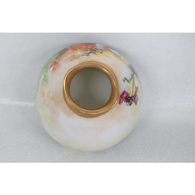 Rs Germany Porcelain Hand Painted Flowers Small Vase For Sale - Image 9 of 13
