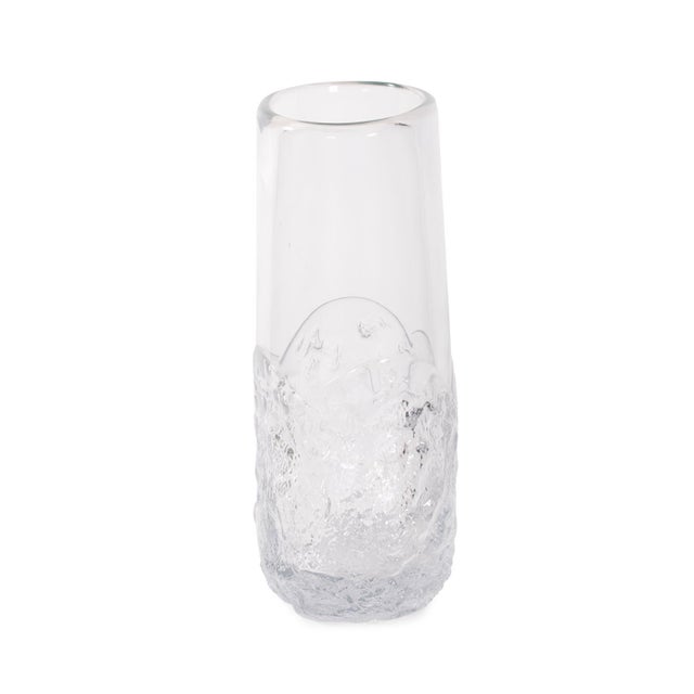 Portage Ice Clear Abstract Glass Vase- Tall For Sale - Image 9 of 11
