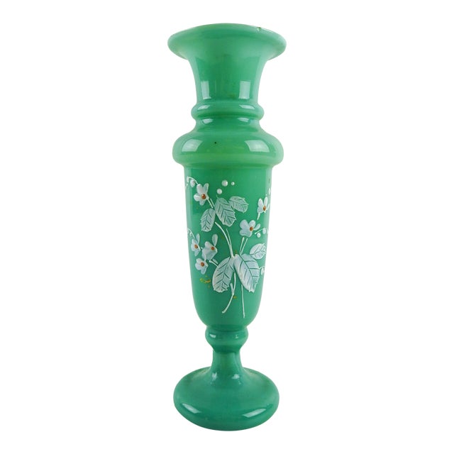 Jade Green Bristol Glass Bud Vase Chairish