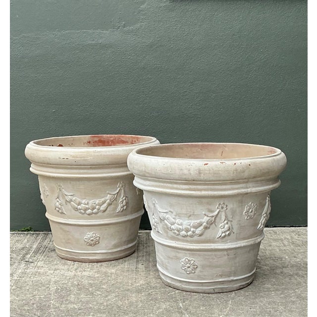 Vintage Italian Terracotta Planters - A Pair For Sale In West Palm - Image 6 of 14