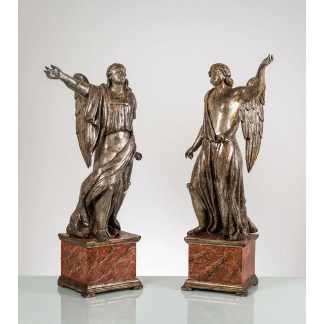 Louis XIV Angel Sculptures, Late 17th Century, Set of 2 For Sale - Image 5 of 6