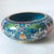 Vintage Cloisonné Enamel Lotus Bowl / Scholar's Brush Washer With Gilt Rim For Sale - Image 9 of 9