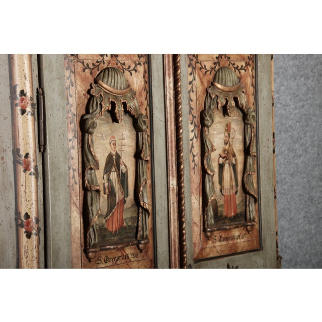 Antique Chamfered Baroque Votive Wood Cabinet, 1850 For Sale - Image 18 of 18