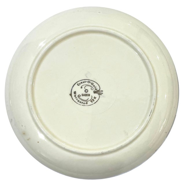 Metal Mid 20th Century Sabin 22 Carat Crest-O-Gold Salad Plates - Set of 3 For Sale - Image 7 of 8
