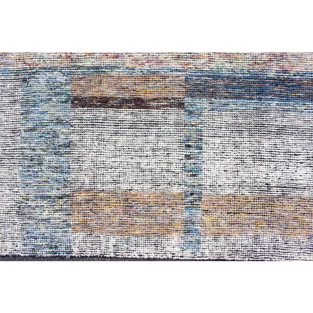 Textile Multi-Colored Modern Design Distressed in Multi Colored & Abstract Modern Design For Sale - Image 7 of 13