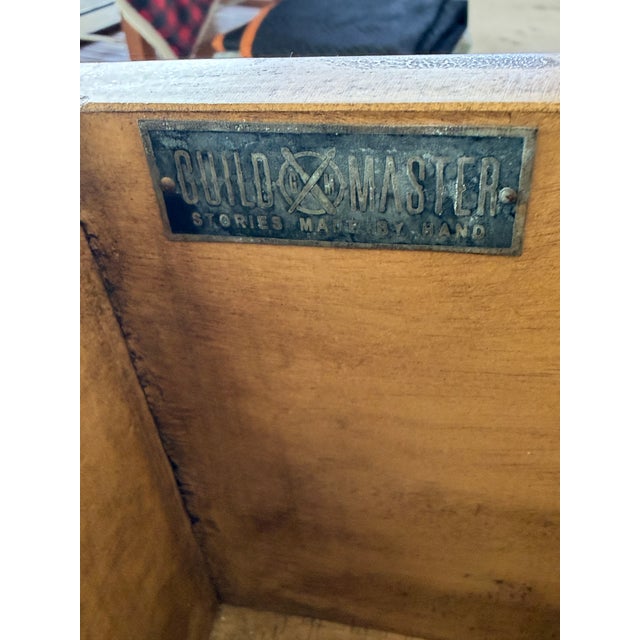 GuildMaster Coastal Hand-Painted Grasscloth Fish Sideboard Credenza For Sale - Image 11 of 12