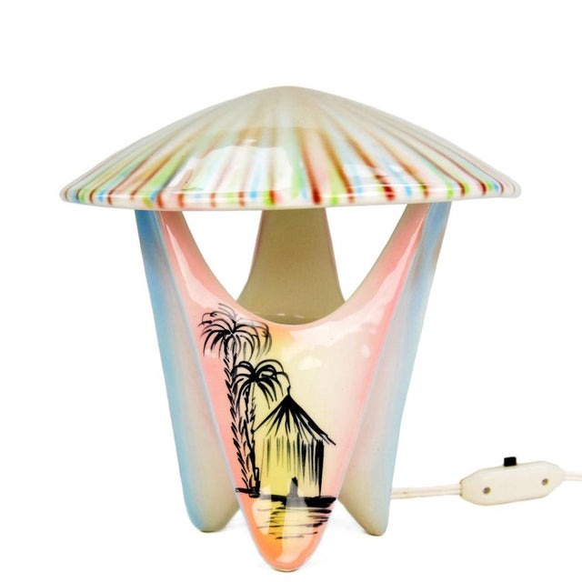 Ceramic Mid-Century Porcelain Table Lamp For Sale - Image 7 of 7