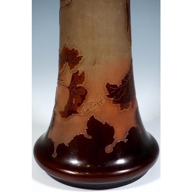 Glass Large Art Nouveau Cameo Vase, 1890s For Sale - Image 7 of 8