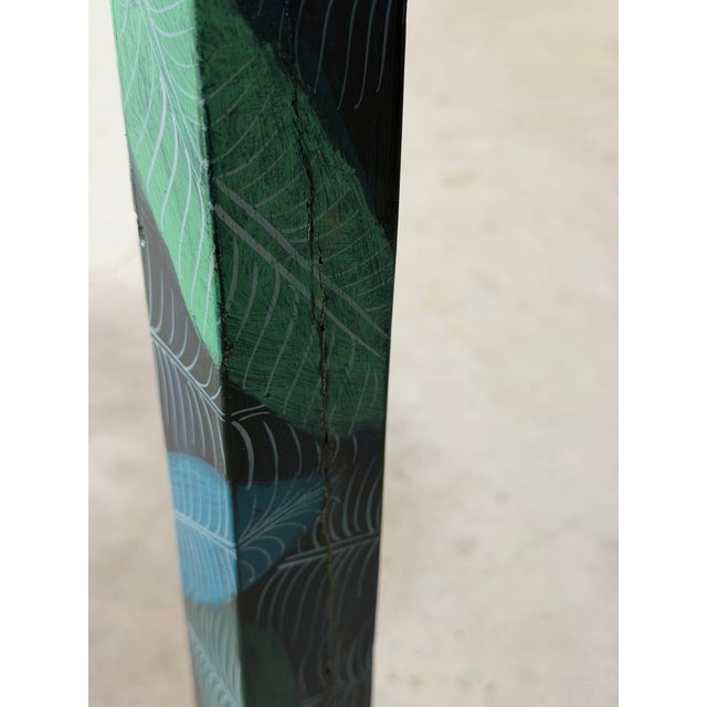 Pair of Hand-Painted Tropical Parrot and Jungle Nesting Tables For Sale - Image 4 of 12
