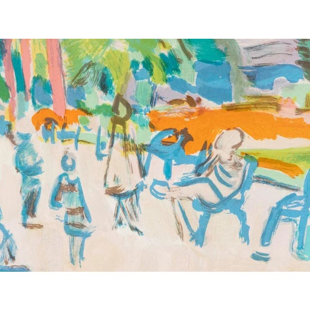 Harbor Promenade, Color Lithograph For Sale - Image 3 of 11