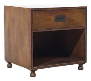 Baker Furniture Campaign Walnut Nightstand