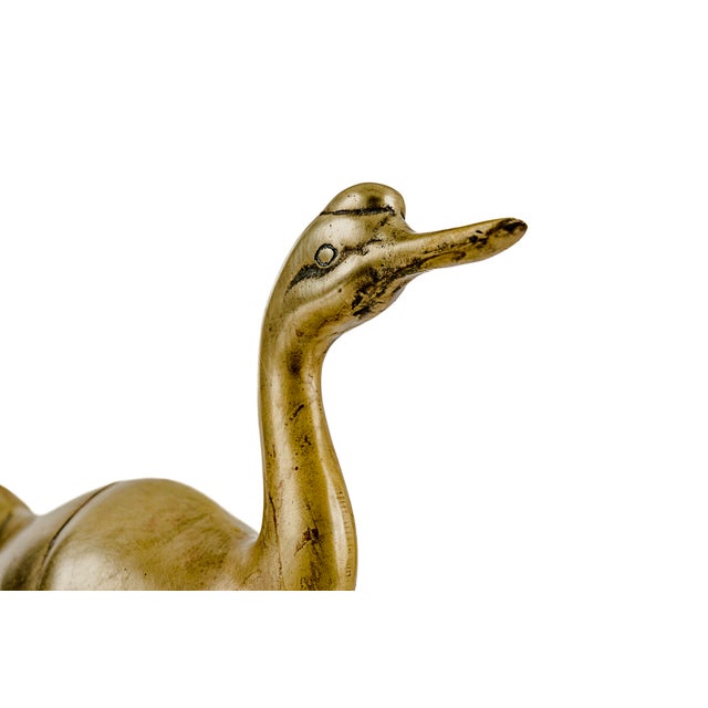 Mid 20th Century Vintage Mid-Century Modern Hollywood Regency Solid Brass Duck For Sale - Image 5 of 7