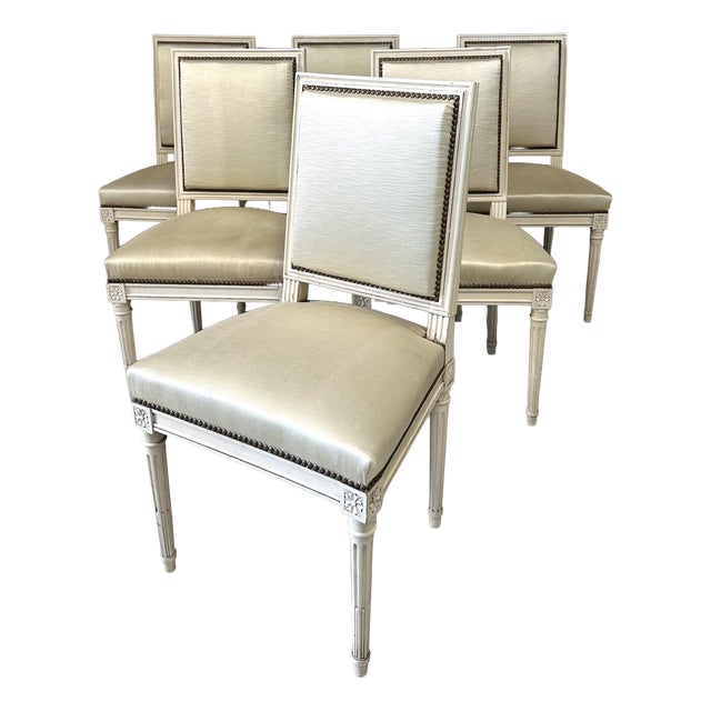 Vintage Louis XVI Style Chairs, 1960, Set of 6 For Sale