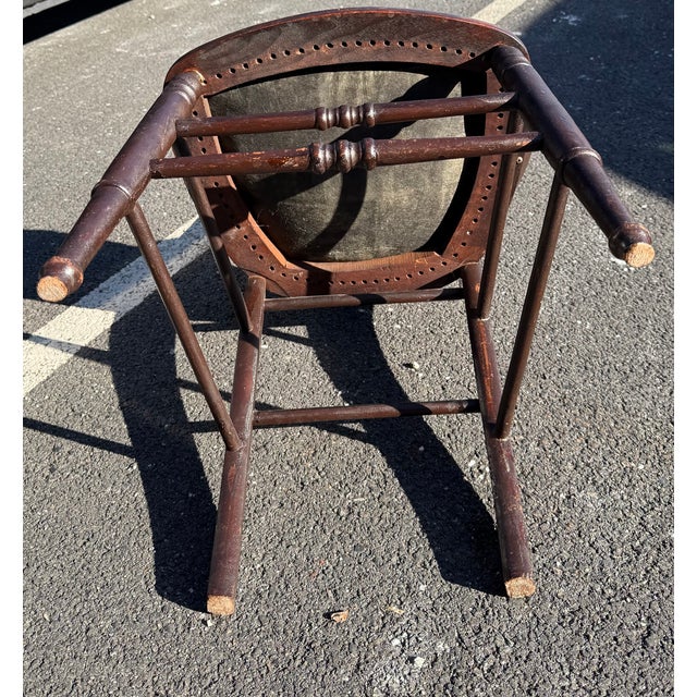 Antique Eastlake Victorian Pressed-Back Side Chair With a Needlepoint Upholstered Seat For Sale - Image 4 of 4