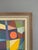 Yellow Mid-Century Modern 'Modernist Mosaic' Vintage Original Swedish Geometric Abstract Oil Painting, Framed For Sale - Image 8 of 9