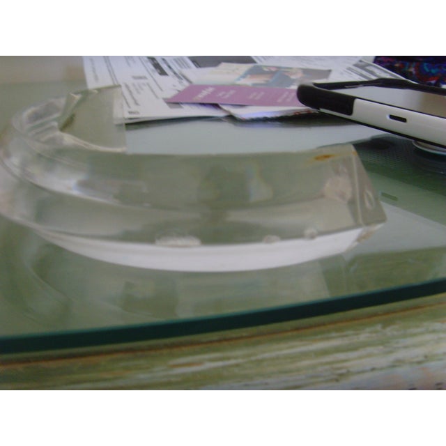 Transparent 1970s Contemporary Lucite and Metal Chandelier For Sale - Image 8 of 13