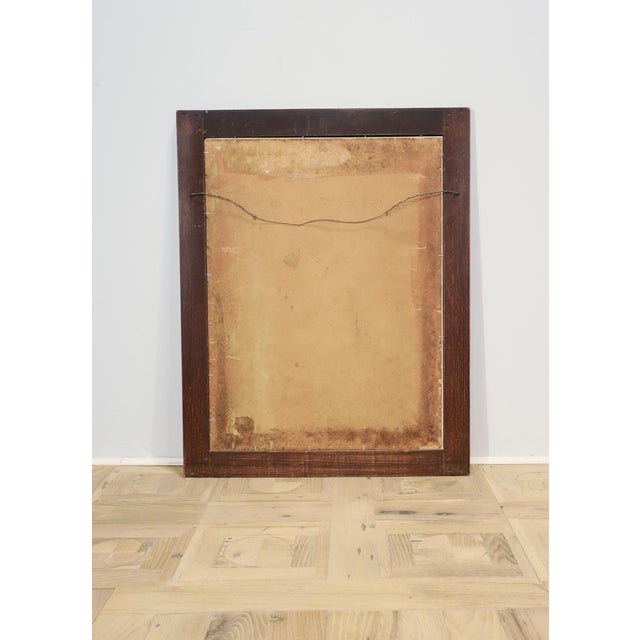 A large Roycrofters frame. In mottled, quarter sawn oak. With old glass and an associated board backing. Perfect for an...