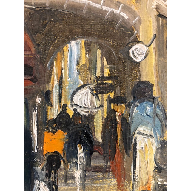 Shaul Victor, Israeli Judaica Oil Painting, Street Scene Jerusalem or Safed For Sale - Image 4 of 6