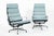Mid-Century Modern Pair of Eames Soft Pad Recliners for Herman Miller, Blue Gray Aluminum Group Lounge Chairs For Sale - Image 3 of 17