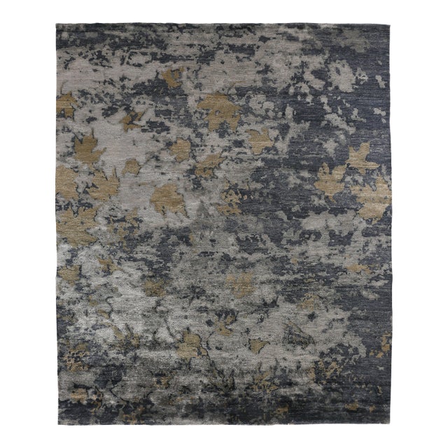 Exquisite Rugs, Dartford, Hand knotted, Bamboo/Silk, Blue/Gray (8'x10') Area Rug For Sale