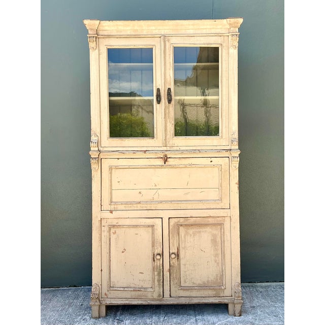 Vintage Distressed Drop Front Secretary Cabinet For Sale In West Palm - Image 6 of 12