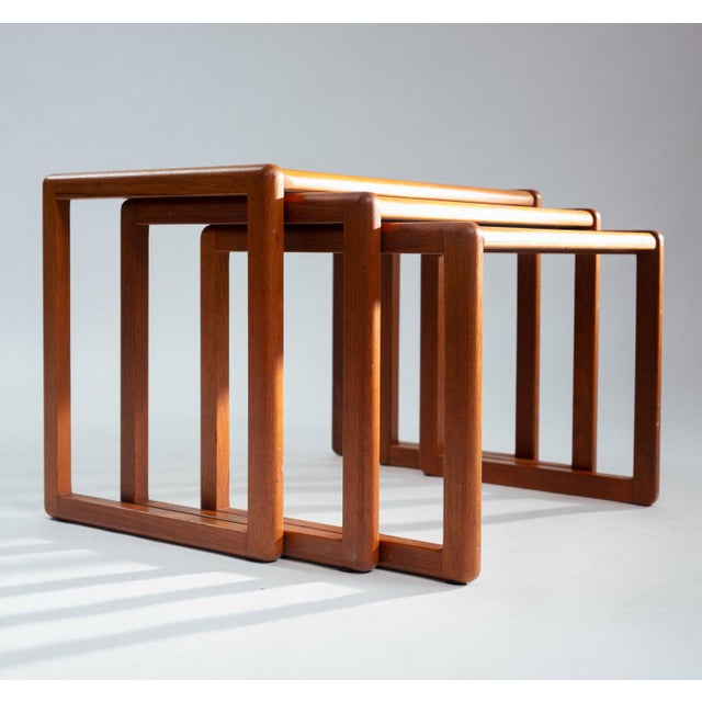 Danish Teak Nesting Tables, 1970s, Set of 3 For Sale - Image 13 of 16