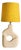French Abstract Limestone Table Lamp with Yellow Shade by Albert Tormus, 1960s For Sale