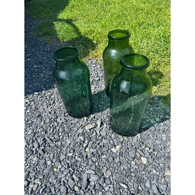 Late 19th Century Antique Green Large German Pickling Jars -Set of 3 For Sale - Image 5 of 12