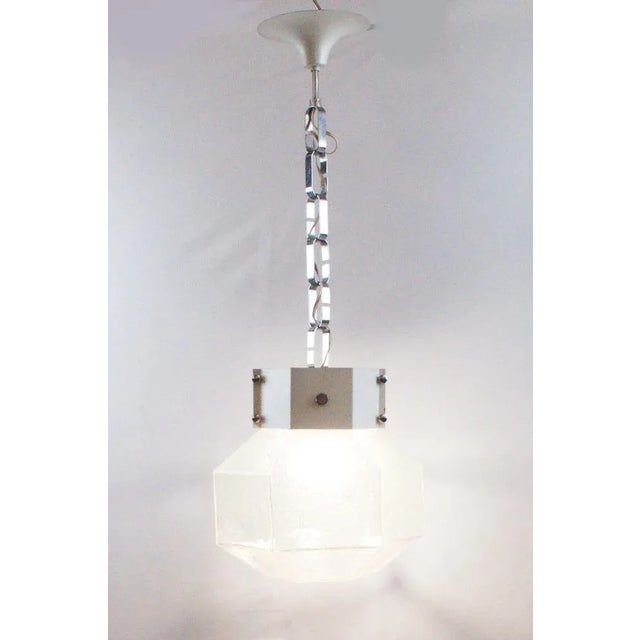 Polygonal Chandelier in Pulegoso Glass in the Style of Gaetano Sciolari, 1970s For Sale - Image 3 of 13