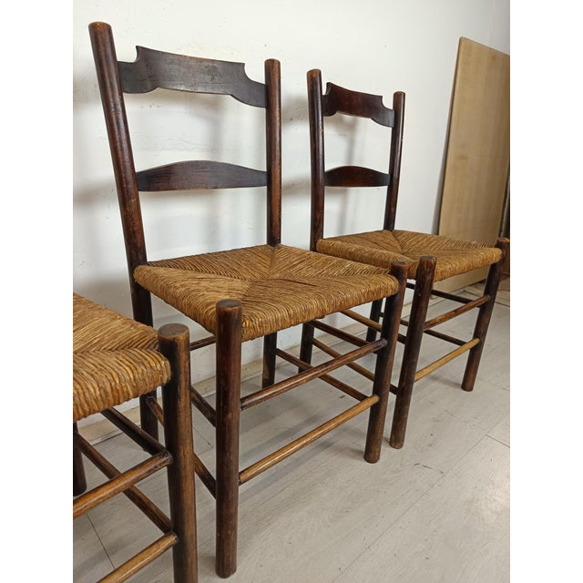 Rustic Straw Chairs, Set of 4 For Sale - Image 14 of 18