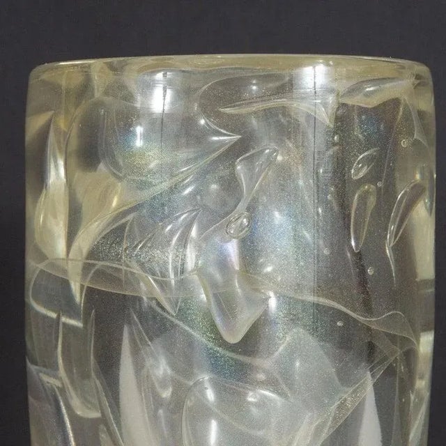 Mid-Century Modern Gold-Flecked Art Glass Vase For Sale - Image 11 of 13