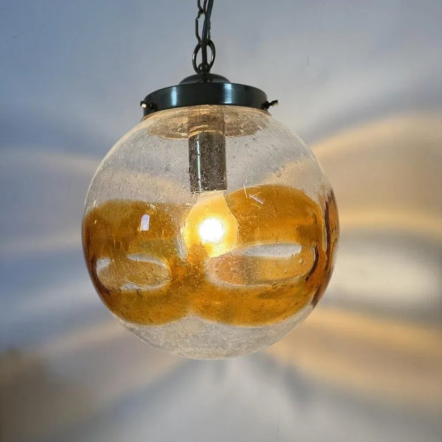 Mid-Century Modern Vintage Italian Murano Glass Hanging Lamp, 1970s For Sale - Image 3 of 18