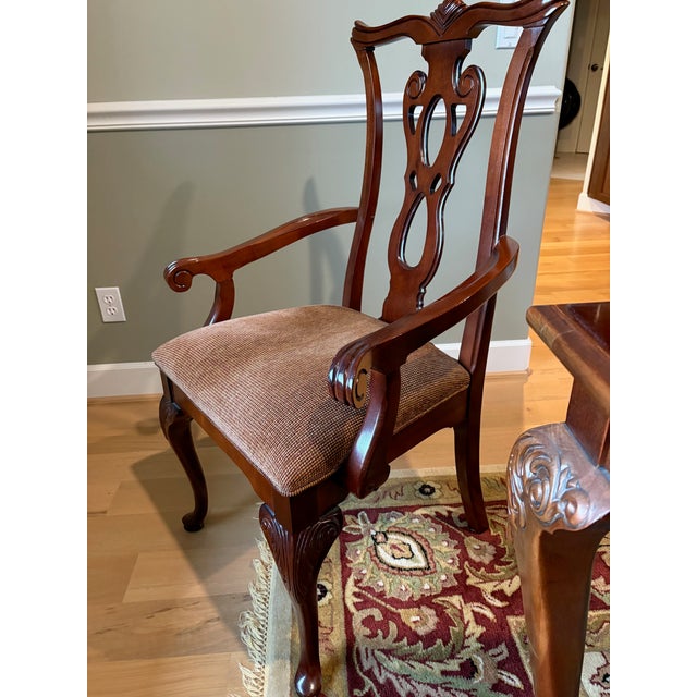 Sienna Styled After Thomasville Collector's Cherry Dining Table and Chairs For Sale - Image 8 of 15