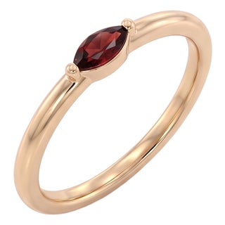 Natural Garnet Stacking Ring - January Birthstone Ring - Dainty Minimalist Everyday Ring - Us 7 For Sale