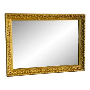 Vintage 1930s Hollywood Regency Gold Hand Carved Wood Wall Mirror