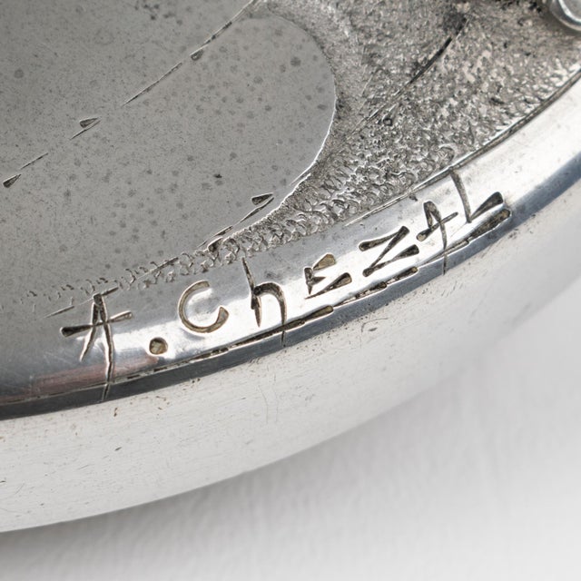 Art Nouveau Albert Chezal Art Nouveau Pewter Box with Lilac Decor, France circa 1910 For Sale - Image 3 of 16