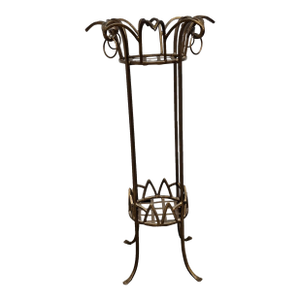 Late 20th Century Pier Luigi Colli Style Forged Wrought Golden Iron Tiered Plant Stand
