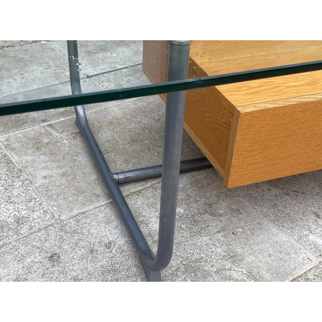 Tubular Glass and Wood Coffee Table with Drawer from Ikea, 1990s For Sale - Image 14 of 18