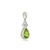 Metal Dainty Peridot & Cubic Zirconia 925 Silver Pendant, August Birthstone Pendant For Sale - Image 7 of 7