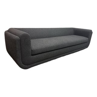 Restoration Hardware Matteo Black Bench Cushion Bouclé Sofa For Sale