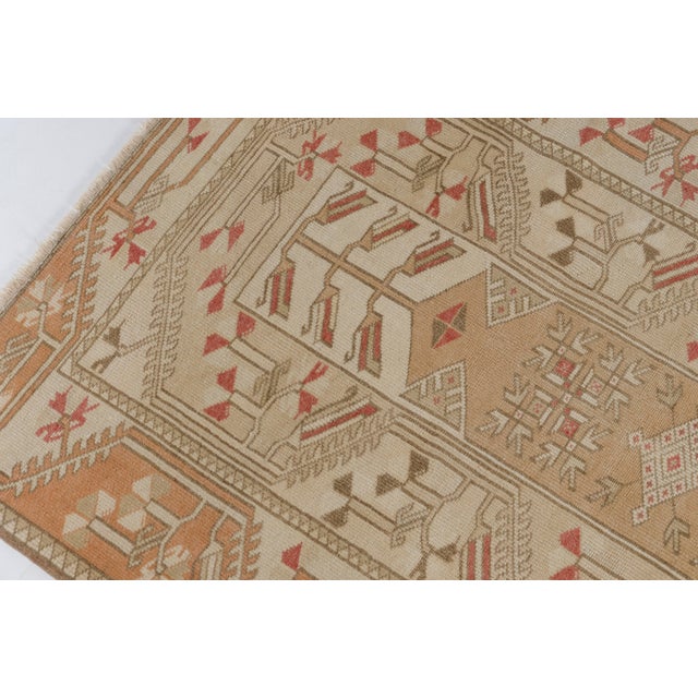 Anatolian Muted Faded Wool Aztec Rug For Sale - Image 9 of 11