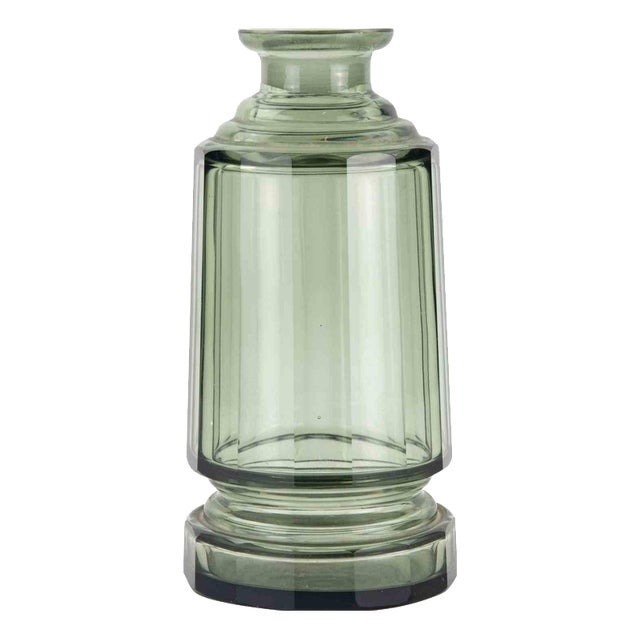 Vintage Art Deco Glass Vase, 1940s For Sale