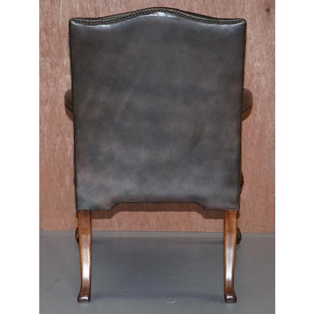 George II Gainsborough Carver Chesterfield Leather Armchair with Claw and Ball Feet For Sale - Image 17 of 18