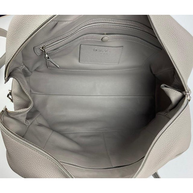 Loro Piana Grey Leather Duffle Tote For Sale In Philadelphia - Image 6 of 7
