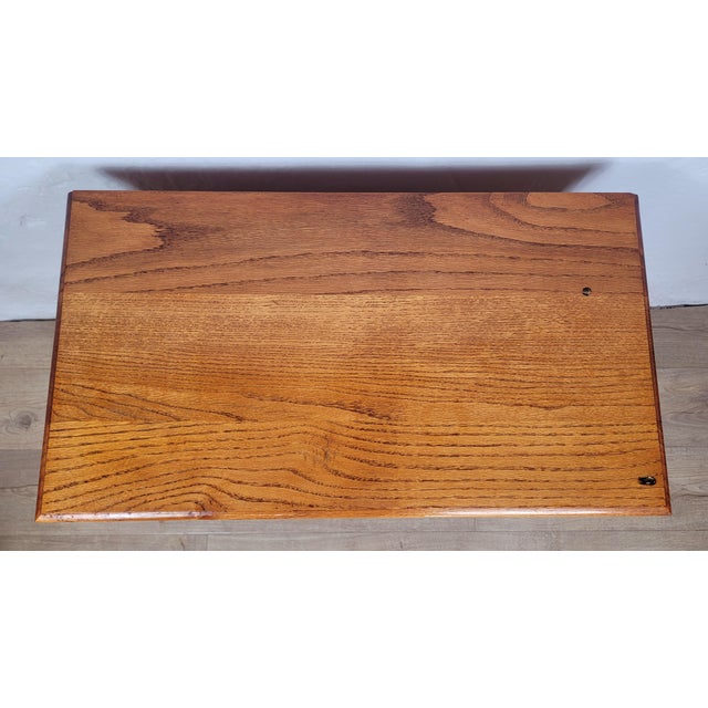 Wood Vintage Country Farmhouse Rustic Chest of Drawers in Oak Carved, 1980 For Sale - Image 7 of 17