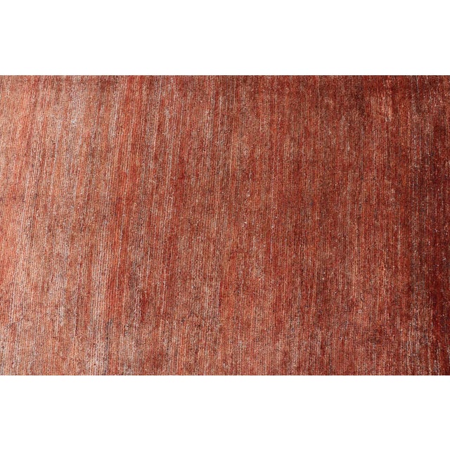 Modern Solid Rug in Warm Burnt Orange Tones 9'5 X 12'2 For Sale - Image 4 of 10