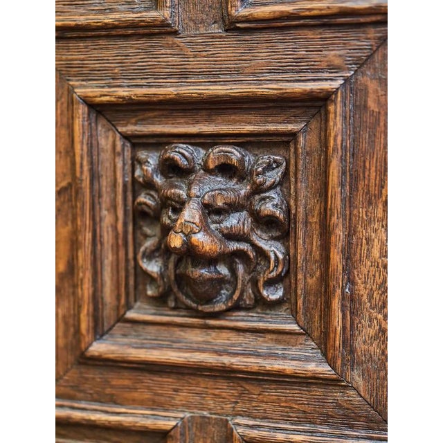 Flemish Renaissance Oak Cabinet with Carvings For Sale - Image 9 of 12