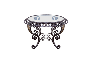 Glass and Wrought Iron Coffee Table, 1950s