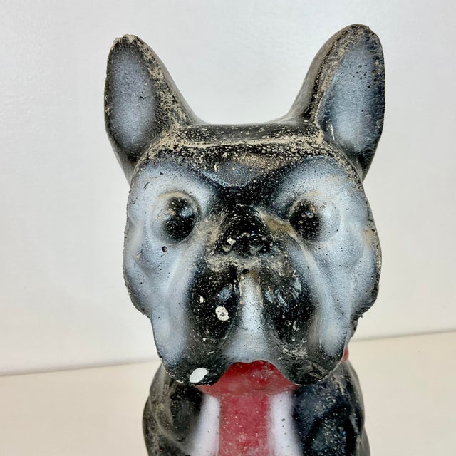 1950s 1950s Boho Chic Outdoor Garden Frenchie French Bulldog Concrete Statue For Sale - Image 5 of 14